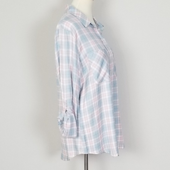NWT Sanctuary TomBoy Plaid Long Sleeves Shirt M - Picture 2 of 8
